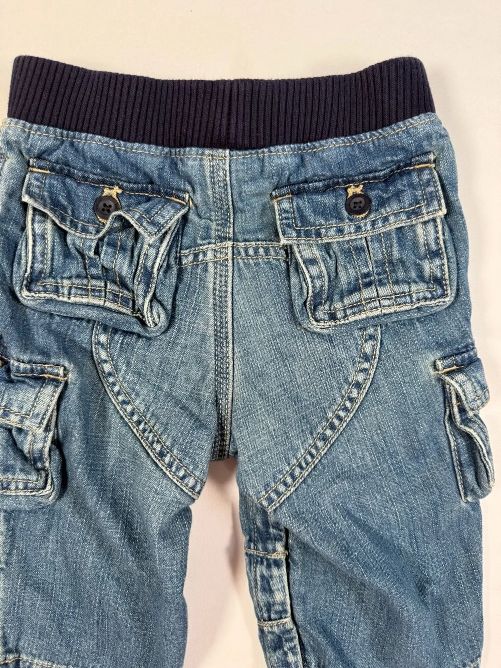 VINTAGE BABYGAP Y2K Carpenter Utility Denim Shorts Baby‎ 6-12 Months 2009 Cargo